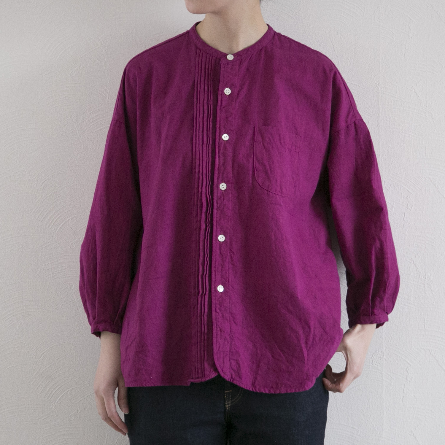 C.P.KOO/khadi cotton ピンタックシャツ