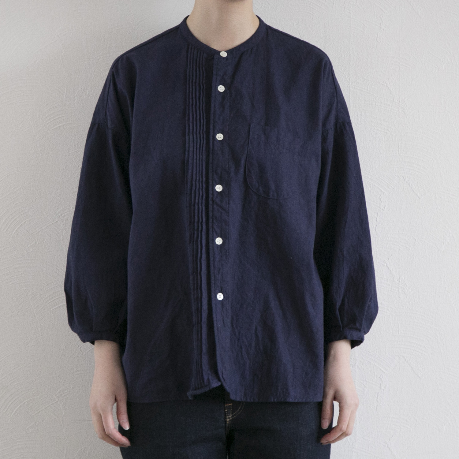 C.P.KOO/khadi cotton ピンタックシャツ