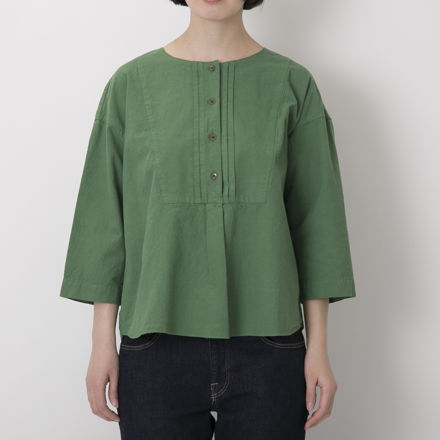 C.P.KOO/khadi cotton ピンタックプルオーバー
