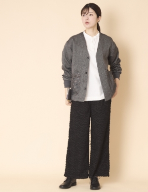 motone/ファブリックカーディガン