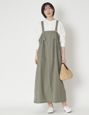 vent blanc/ブロードデザインジャンパースカ―ト