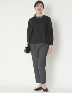 denicher/ドッキングプリーツスリーブブラウス