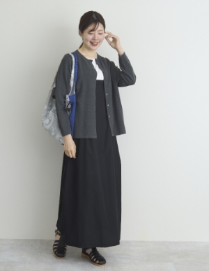 TUTIE./強撚コットンニットロングスリーブカーディガン