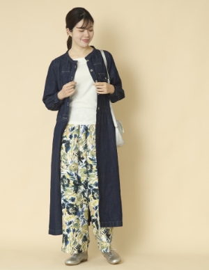 ubasoku/リネンコットンデニム　ジージャンピース