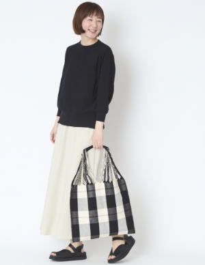 Kilka/冷んやり＆においを防ぐ、洗えるコットン7分袖ニット