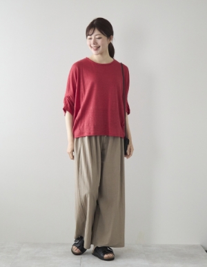 Kilka/風を通してひんやり涼しいリネンジャージードルマンカットソー