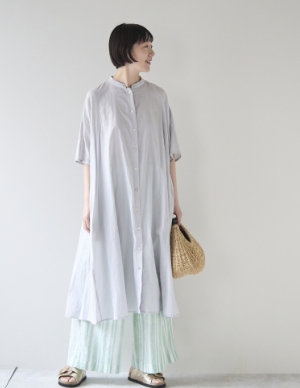 Kilka×kapuwa/風が通るなめらかモスリンワンピース