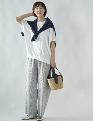 Kilka×assiette涼しくてすっきり見えが叶うアシンメトリーカットソー