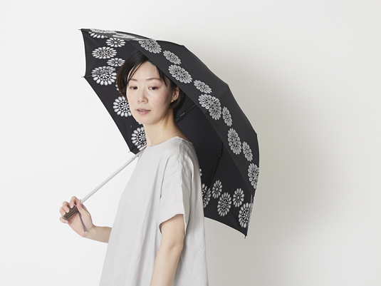 Sorcie Renom/日傘 フラワー刺繍 ブラック