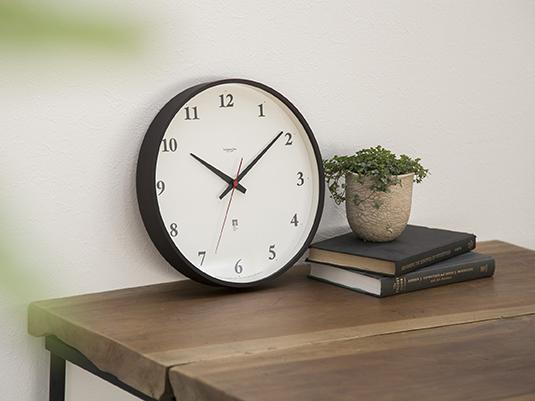 Lemnos/電波時計 Plywood clock ブラウン 大