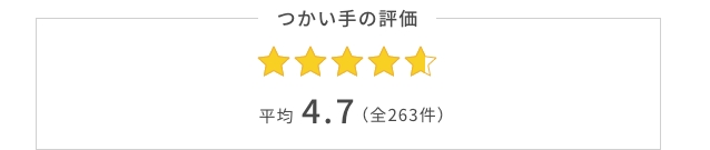 つかい手の平均評価は4.7。つかい手の声の合計は全263件。