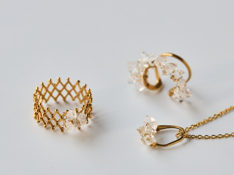 レア天然石ハーキマーダイアモンドのアクセサリー